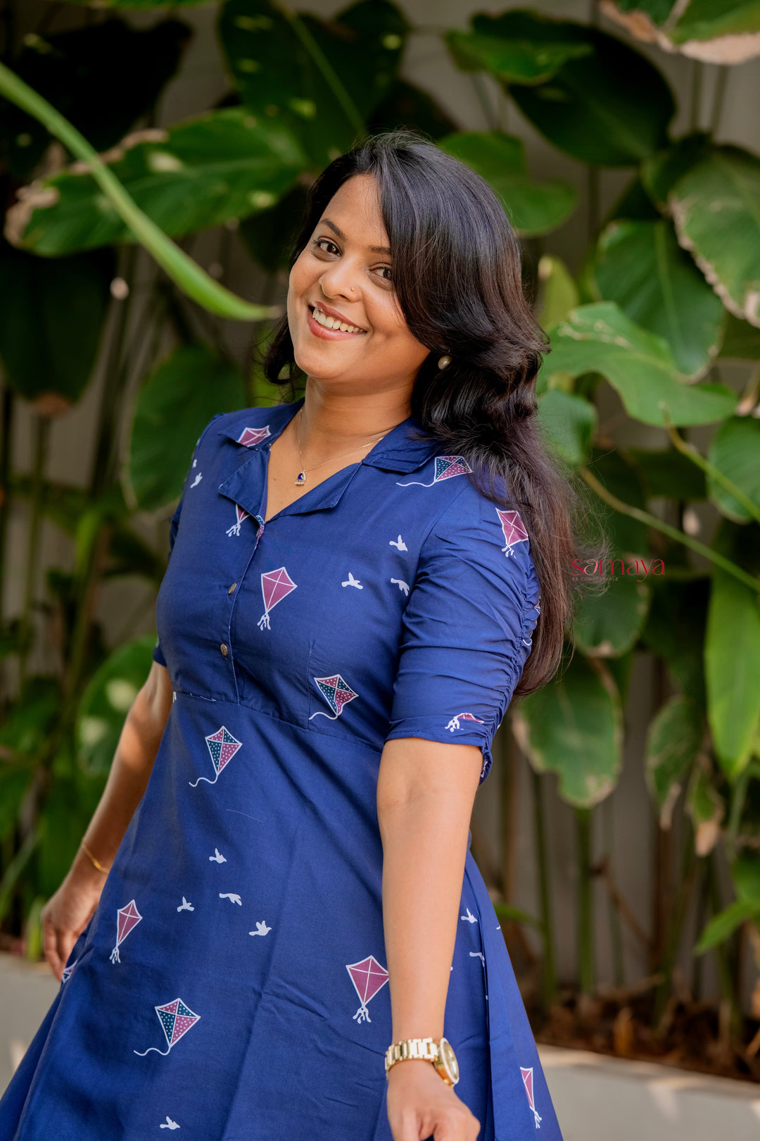 Kite Casual Dress With Lining( Wrinkle-Free Cotton Blend Dress)