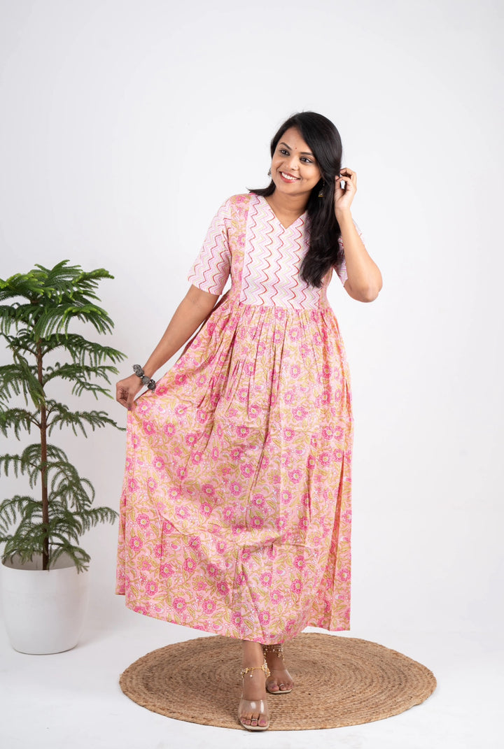 Maxi Preetha  Maternity Feeding day to night dress without lining