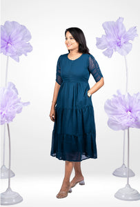 Diamond georgette casual  Dress With Lining