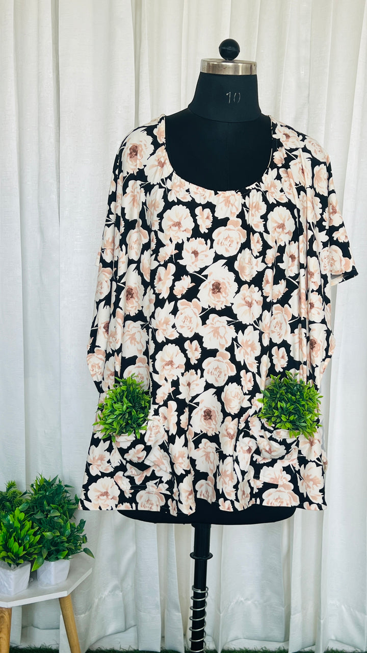 Flower Nursing Cover with pockets