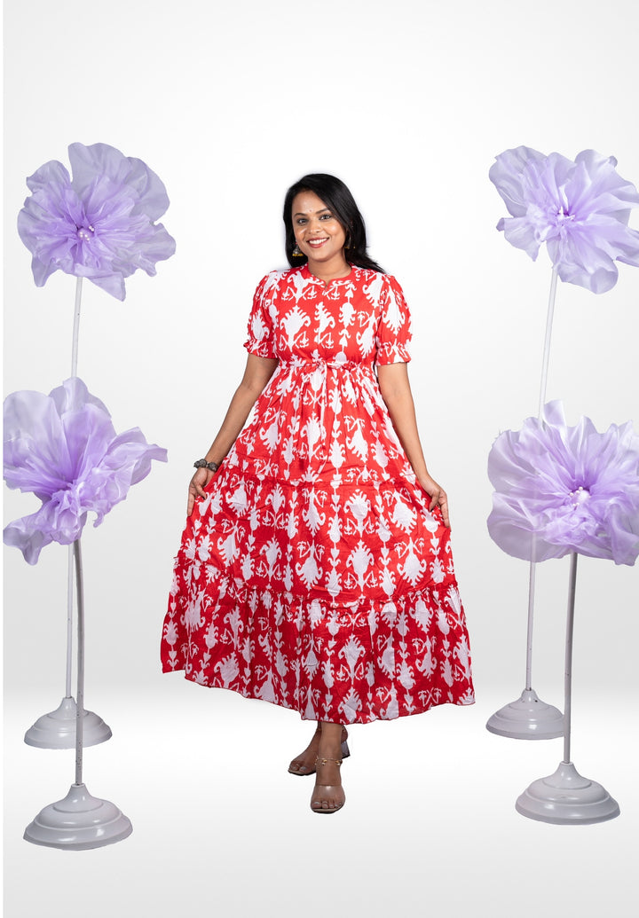 Raga  casual cotton Maxi Dress With Lining