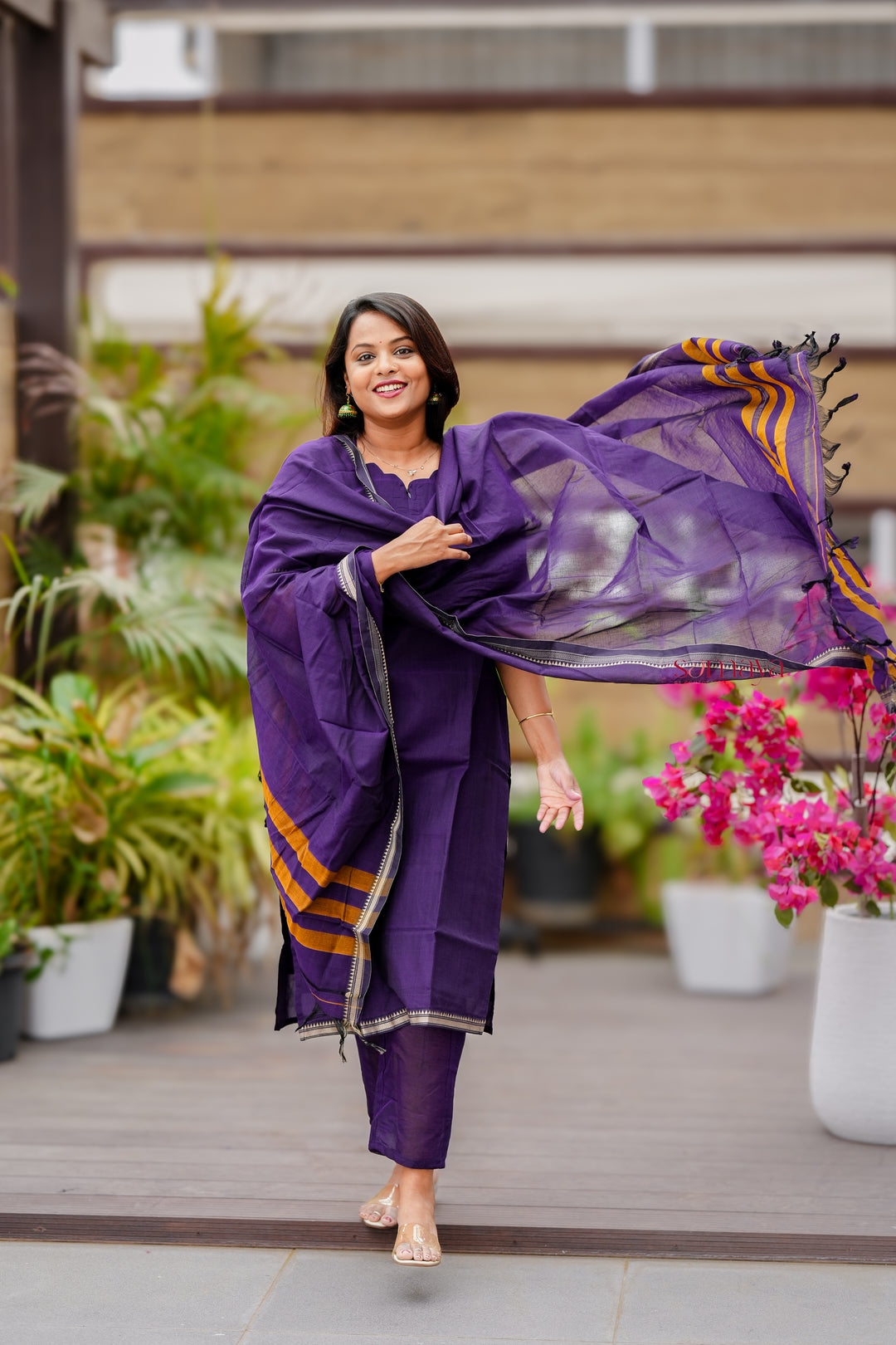 Malar Narayanpet set( top & dupptta)