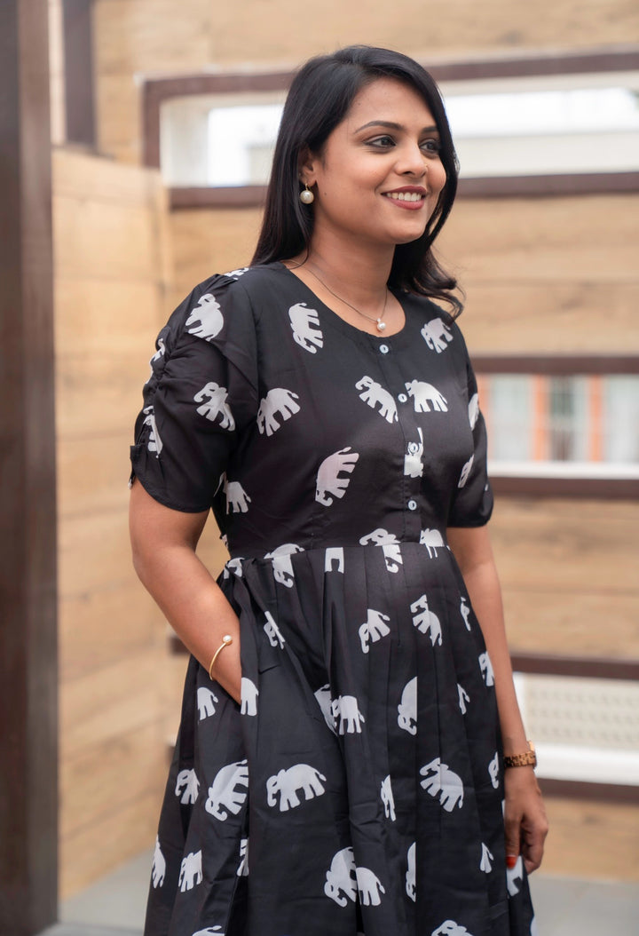 Black Elephant Day to Night Dress Without Lining