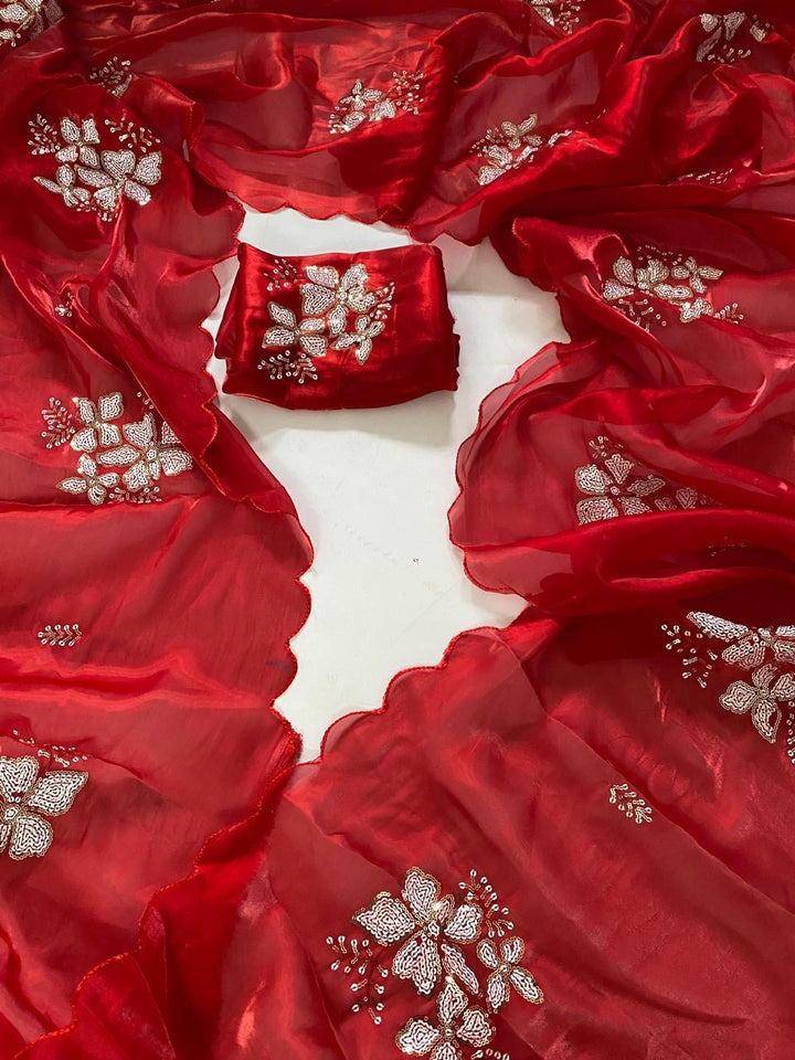Vaishu organza work saree