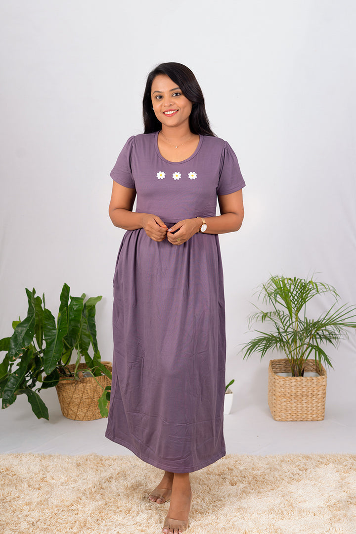 Maxi Mauve Thick Winter collection ( Minor embroidery variation )