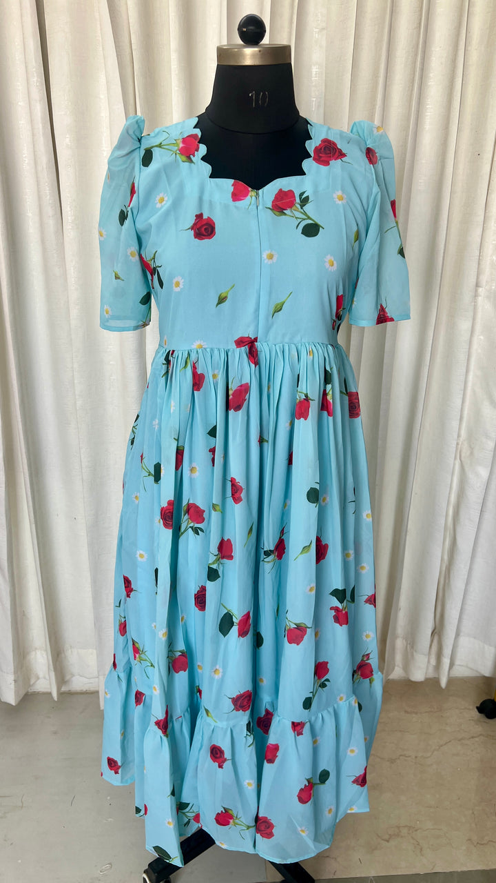 Vinisha georgette casual  Dress With Lining ( No-Iron Everyday Dress)