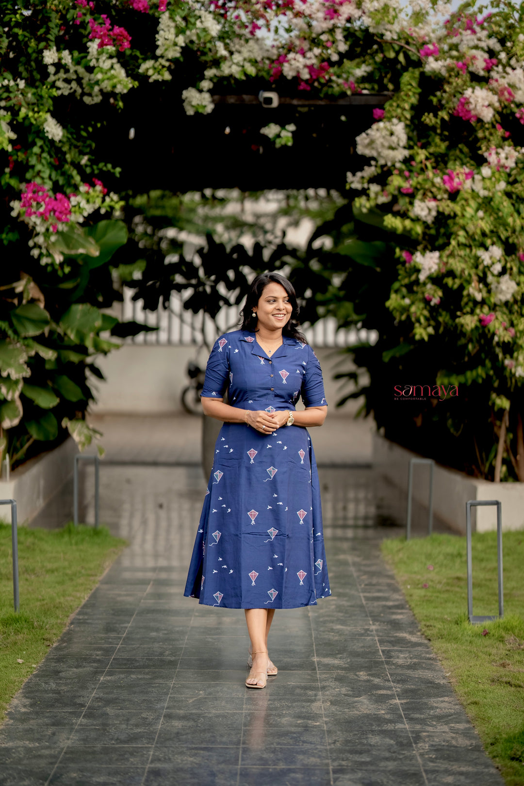 Kite Casual Dress With Lining( Wrinkle-Free Cotton Blend Dress)