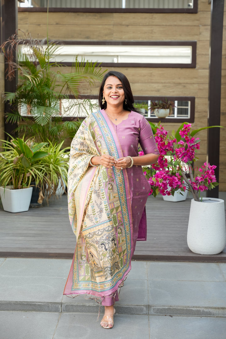 Swathi 3 piece raw silk suit set with Dupatta ( ready to dispatch)