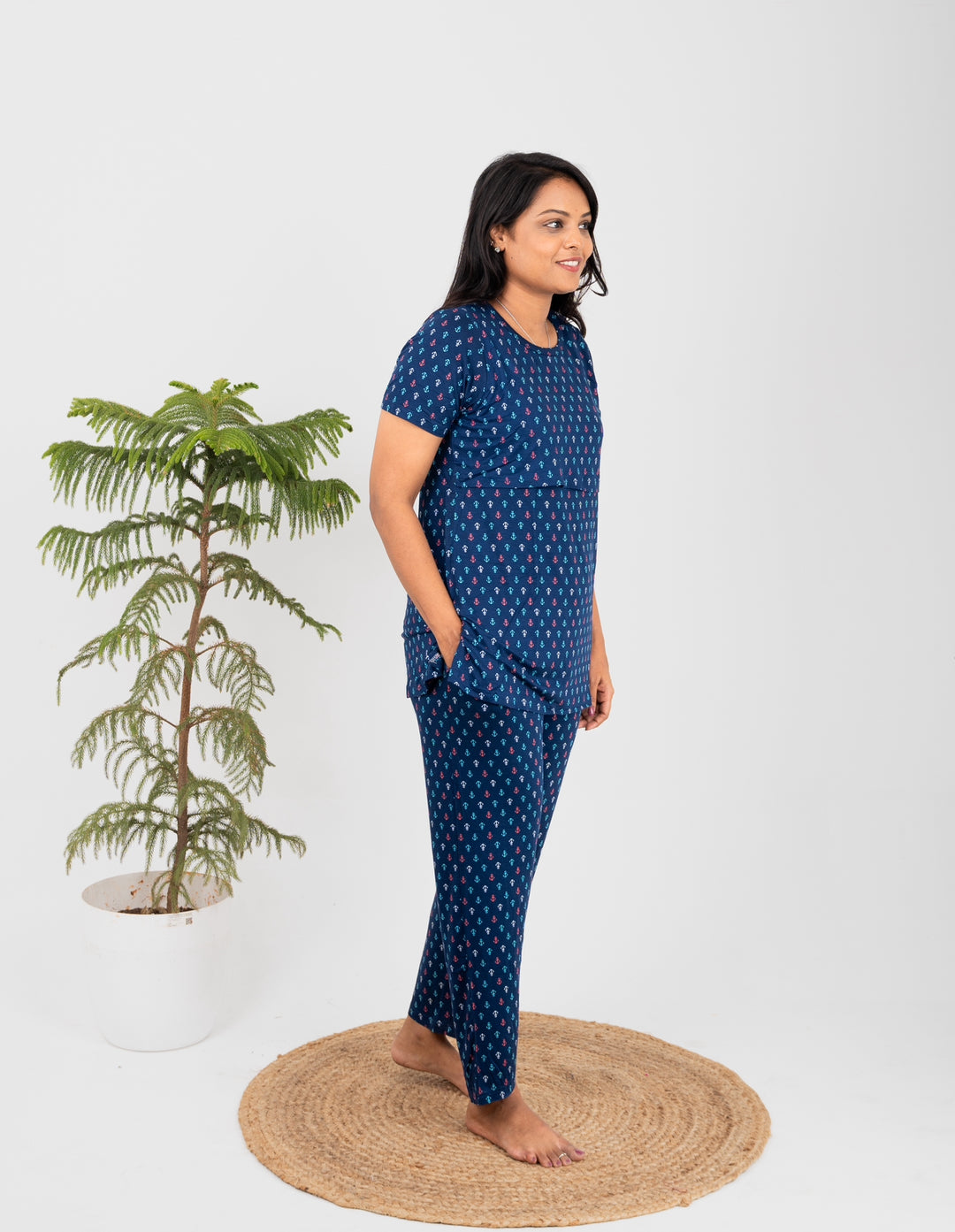 Navy Feeding Pant Set