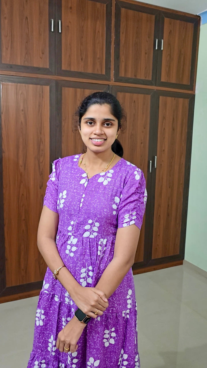 Lilac day to night dress without lining