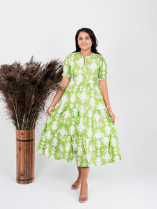 Pachai niramae casual Dress With Lining