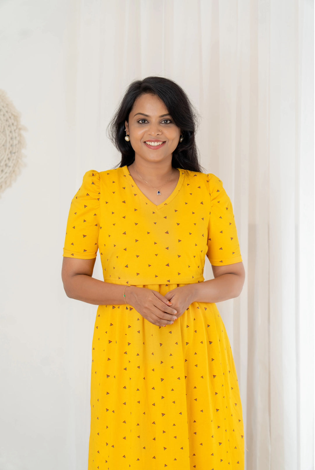 Midi Gold Thick Weight Dress