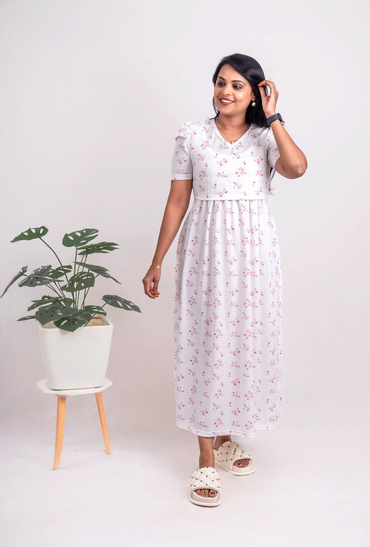 Maxi White Waffle Dress