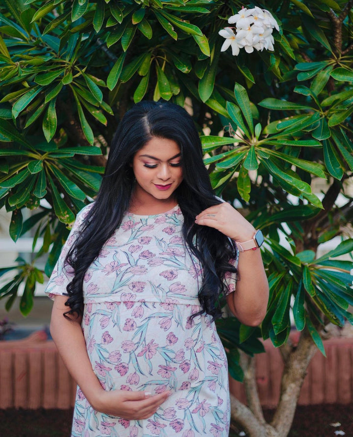Midi White Garden Light Weight( Minor embroidery variation )