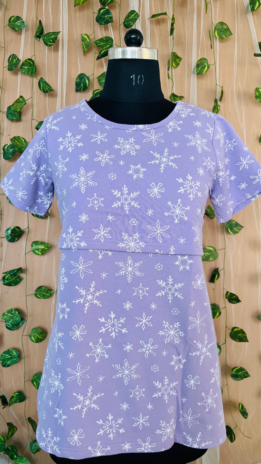 Lavender Rangoli Maternity T-shirt ( Minor embroidery variation so sold at sale price )
