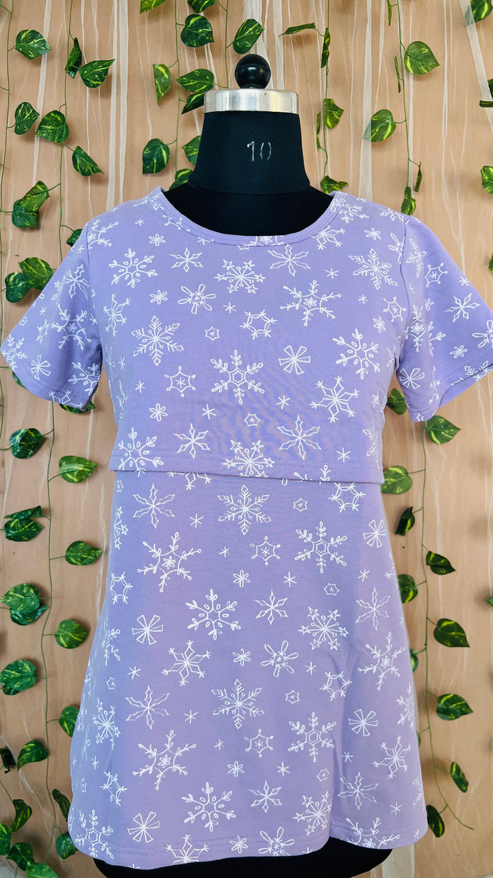 Lavender Rangoli Maternity T-shirt ( Minor embroidery variation so sold at sale price )