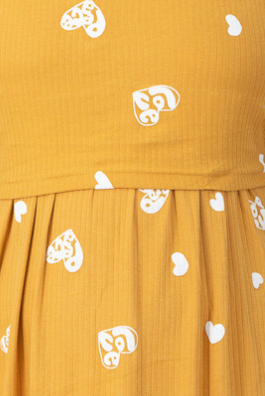 Midi Mustard Love Ribbed( Minor embroidery variation )