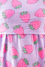 Load image into Gallery viewer, Midi Purple Strawberry Dress light weight
