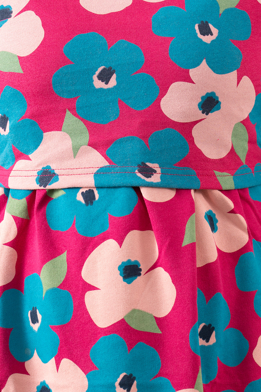 Midi Hot Pink thick cotton winter( Minor embroidery variation so sold at sale price )