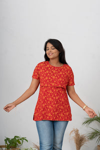 Maternity T-shirt Red Flower