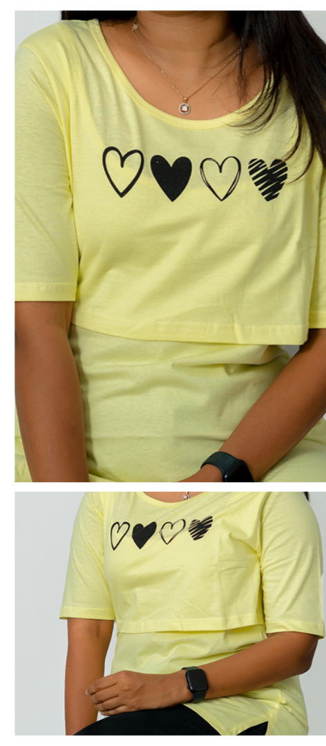 Yellow Heart Maternity T-shirt