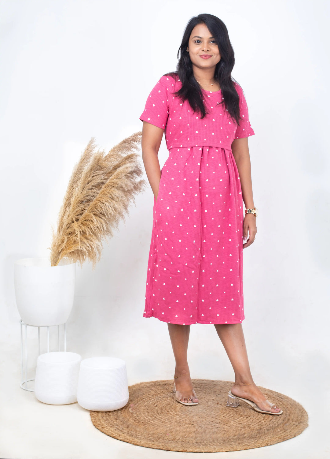 Midi Rosey  Ribbed Dress light weight( samaya exclusive premium fabric )