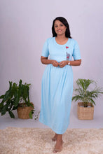 Load image into Gallery viewer, Maxi  Skyblue Jumbo Thick winter Dress
