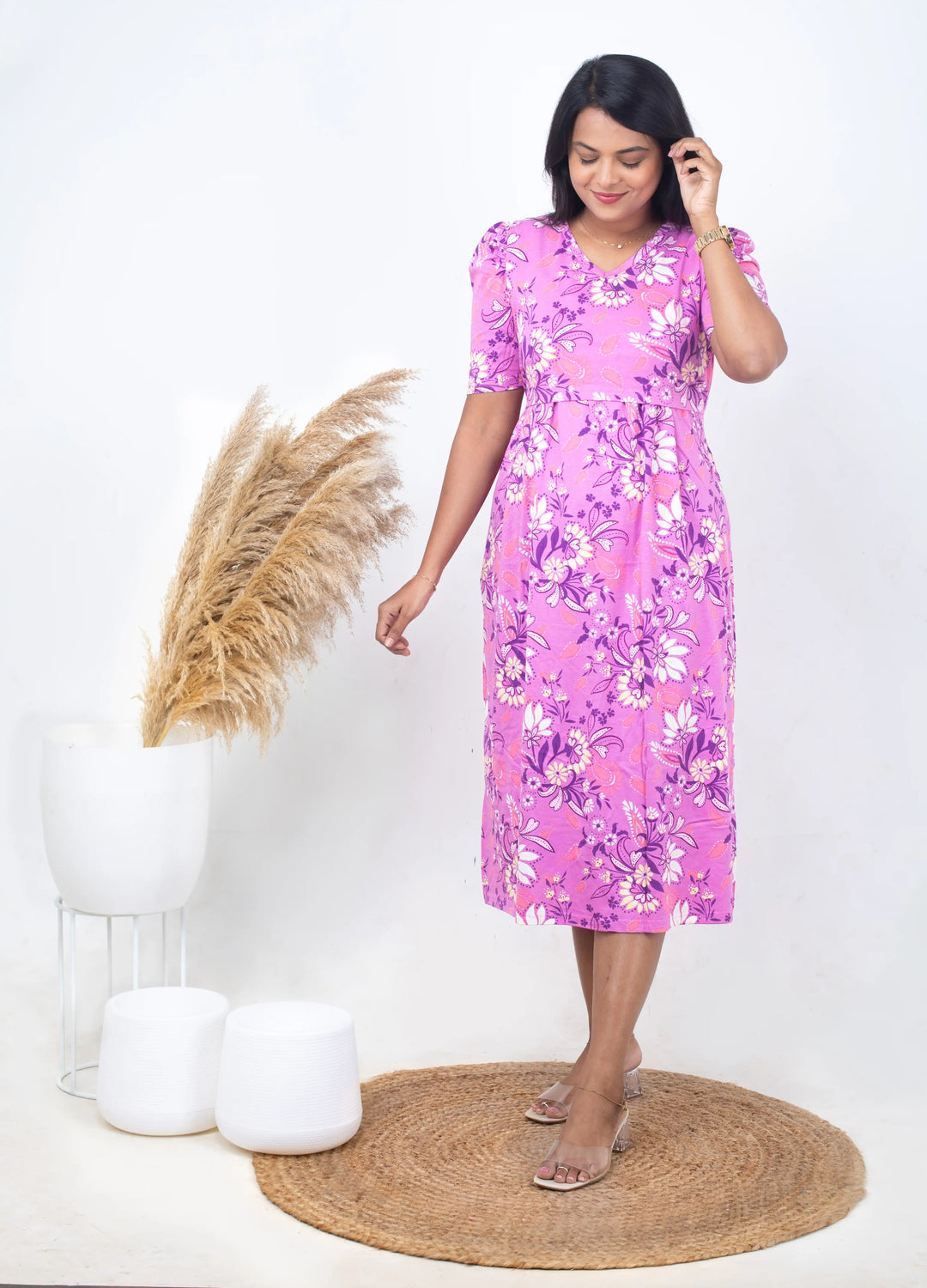 Midi Ria Light Weight Dress( Minor embroidery variation so sold at sale price )