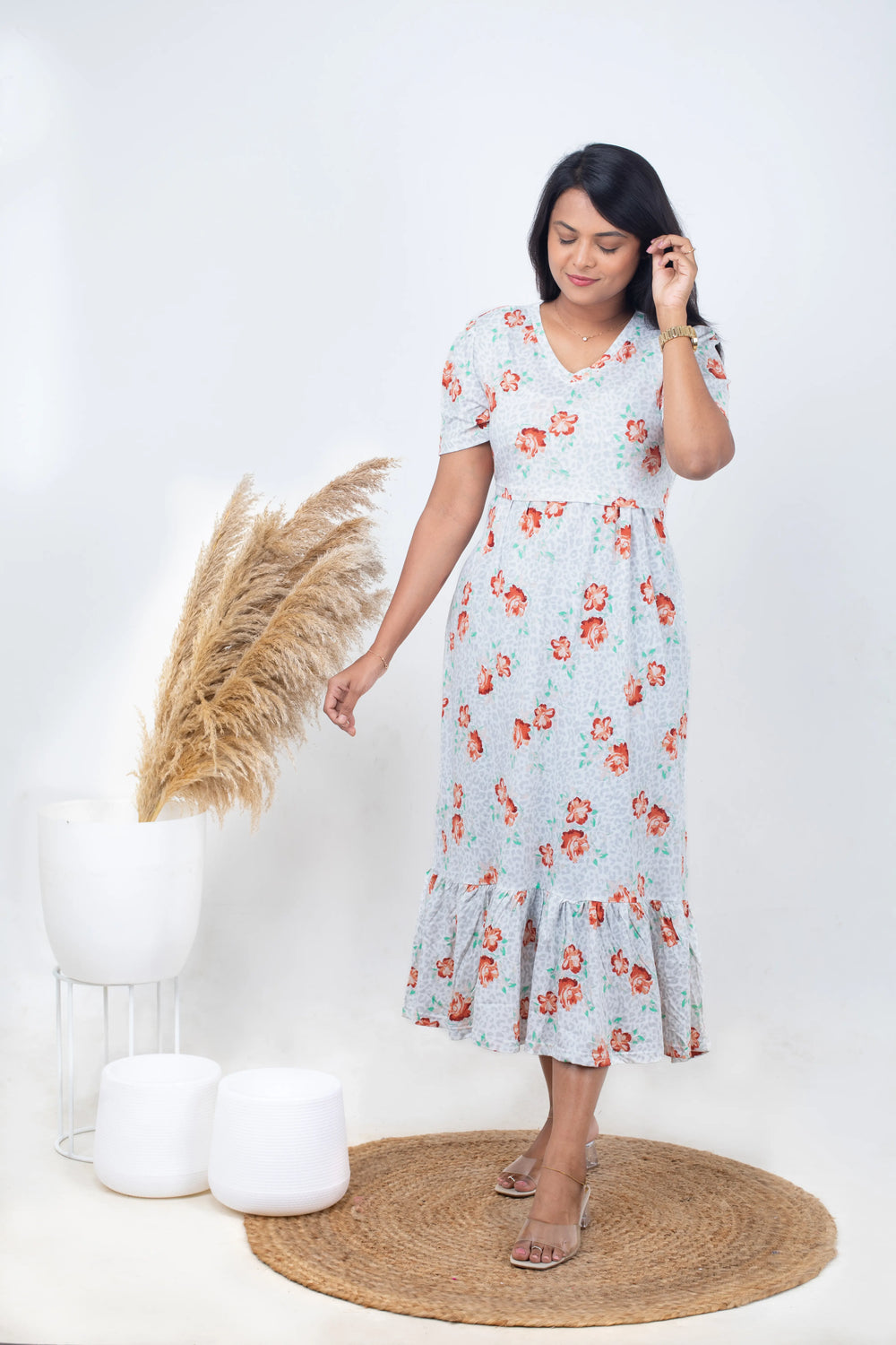 Calf length Amore Light weight casual Dress Comfortable Nursing Wear SRI SAMAYA GARMENTS Calf length Amore Light weight casual Dress Comfortable Nursing Wear SRI SAMAYA GARMENTS