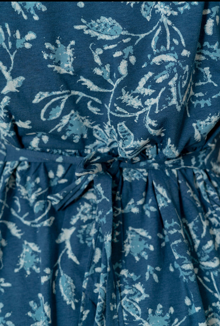 Midi Blue floral Ultra light weight( Minor embroidery variation so sold at sale price )