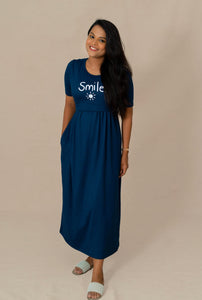 Maxi Navy Smile Thick Fabric