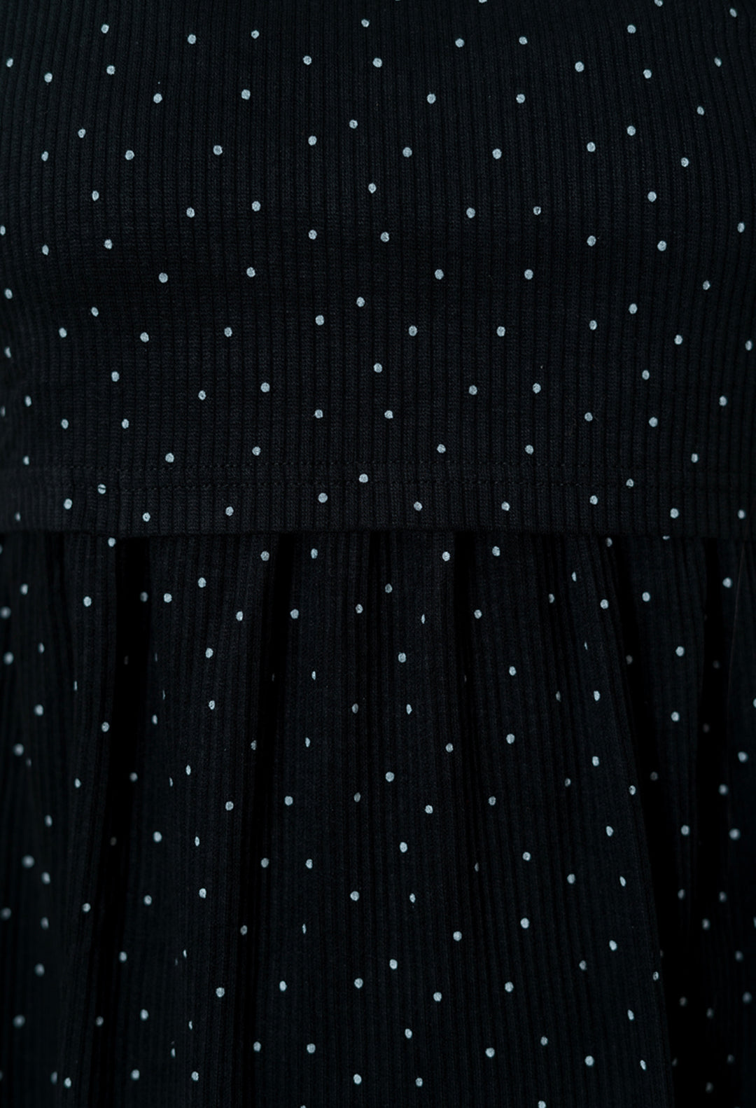 Ribbed Maxi Dress -black dots