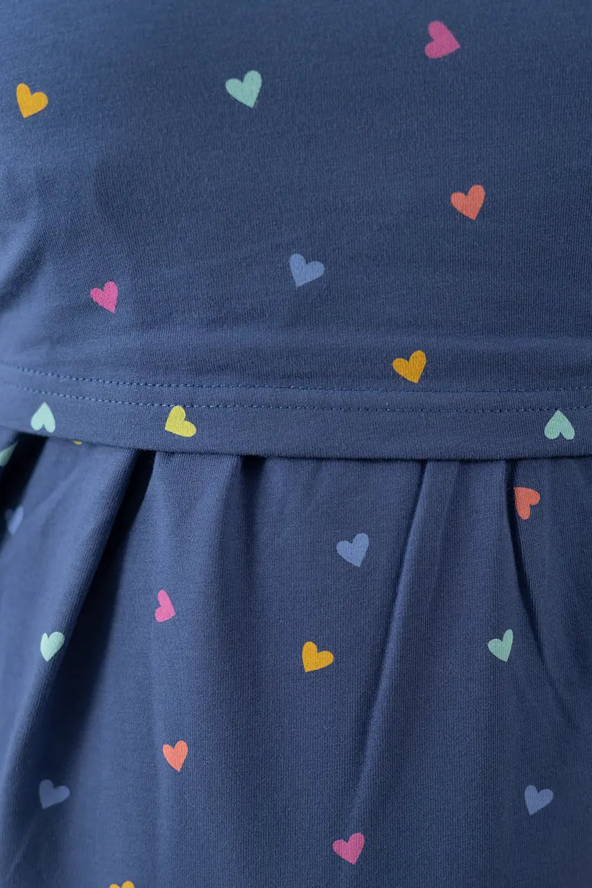 Midi Blue Heart Light Weight( Minor embroidery variation so sold at sale price )