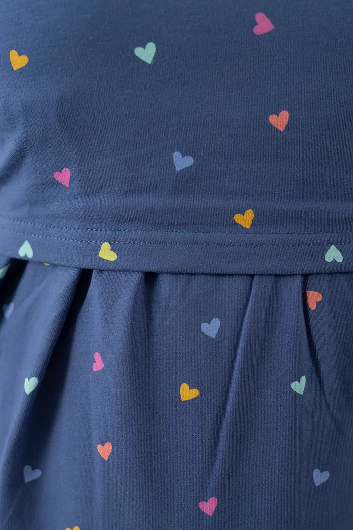 Midi Blue Heart Light Weight( Minor embroidery variation so sold at sale price )