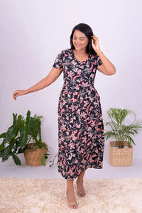 Maxi Floral Black Light Weight