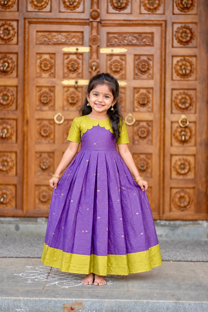 Radhai -lavender kids Dress With Lining