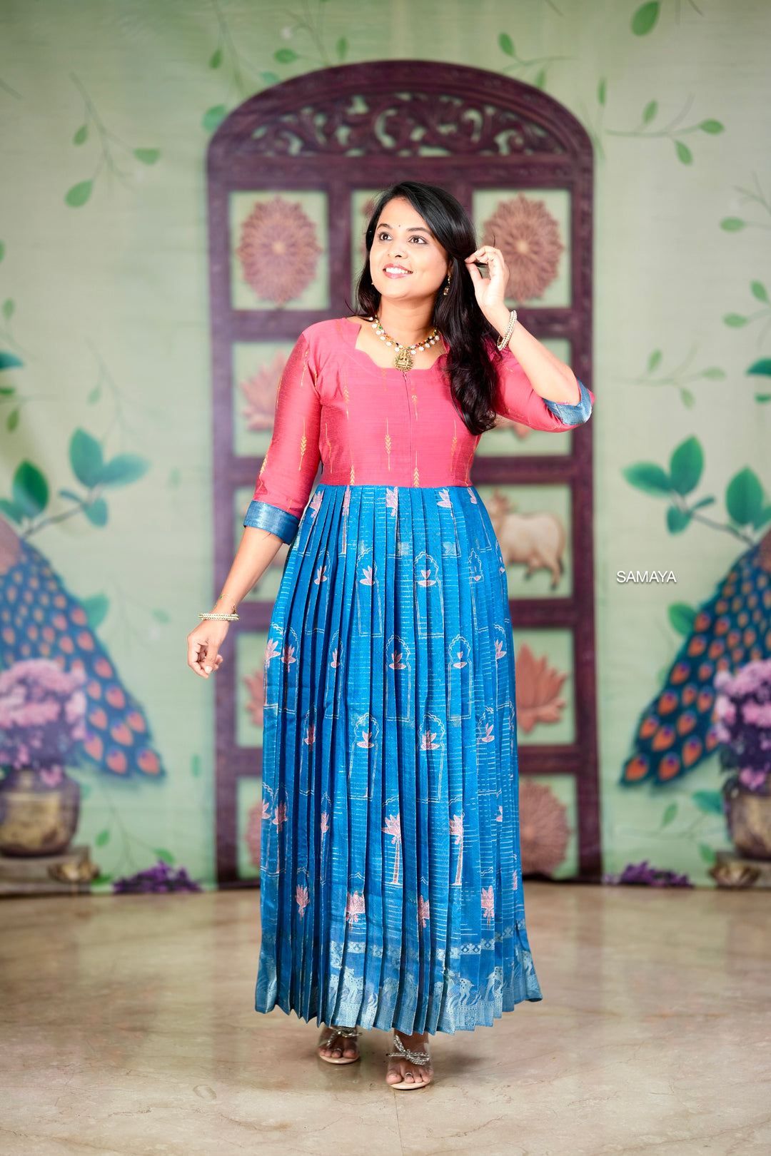 Pavilam festive  maxi dress with lining.