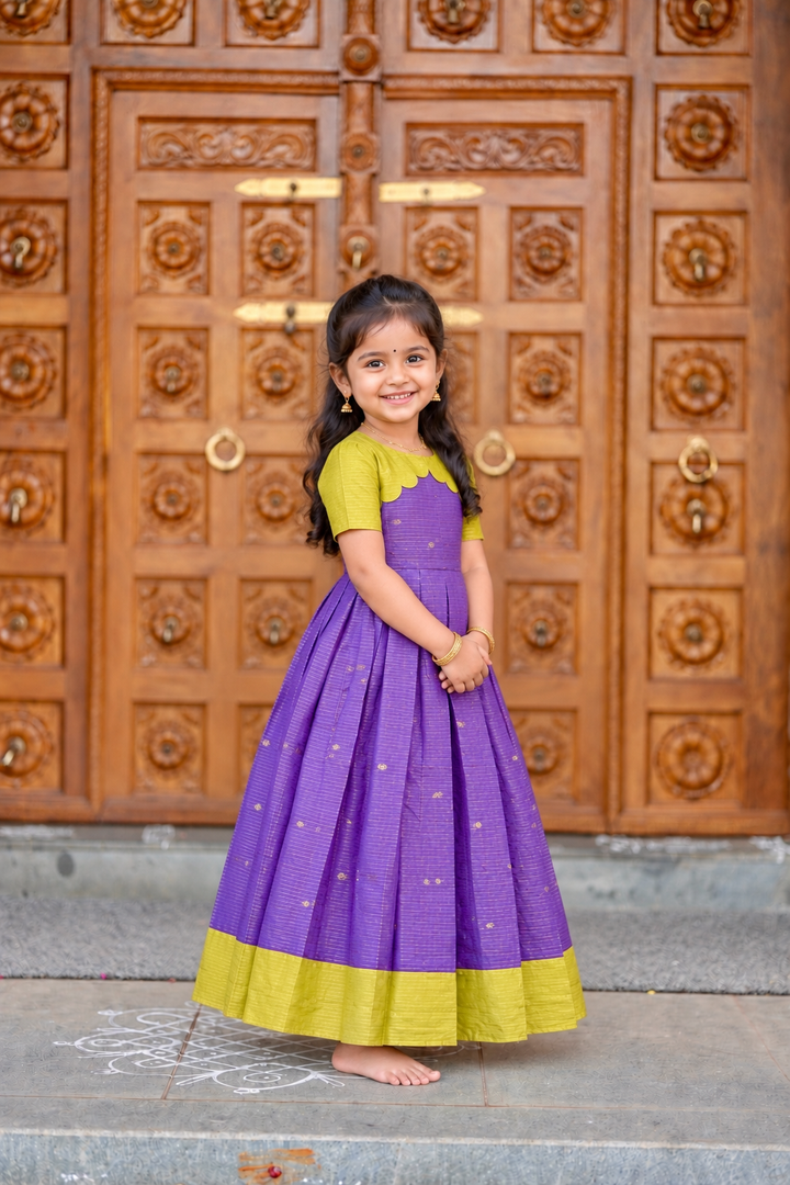 Radhai -lavender kids Dress With Lining