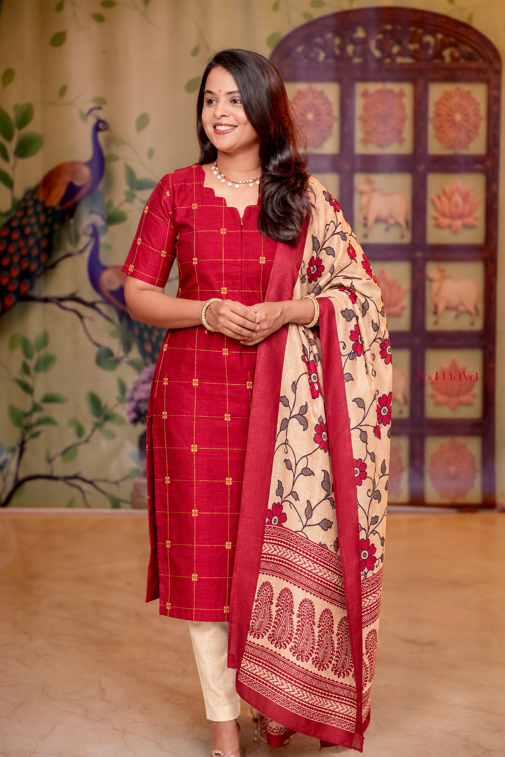 Rathi raw silk Kurta 3 piece set