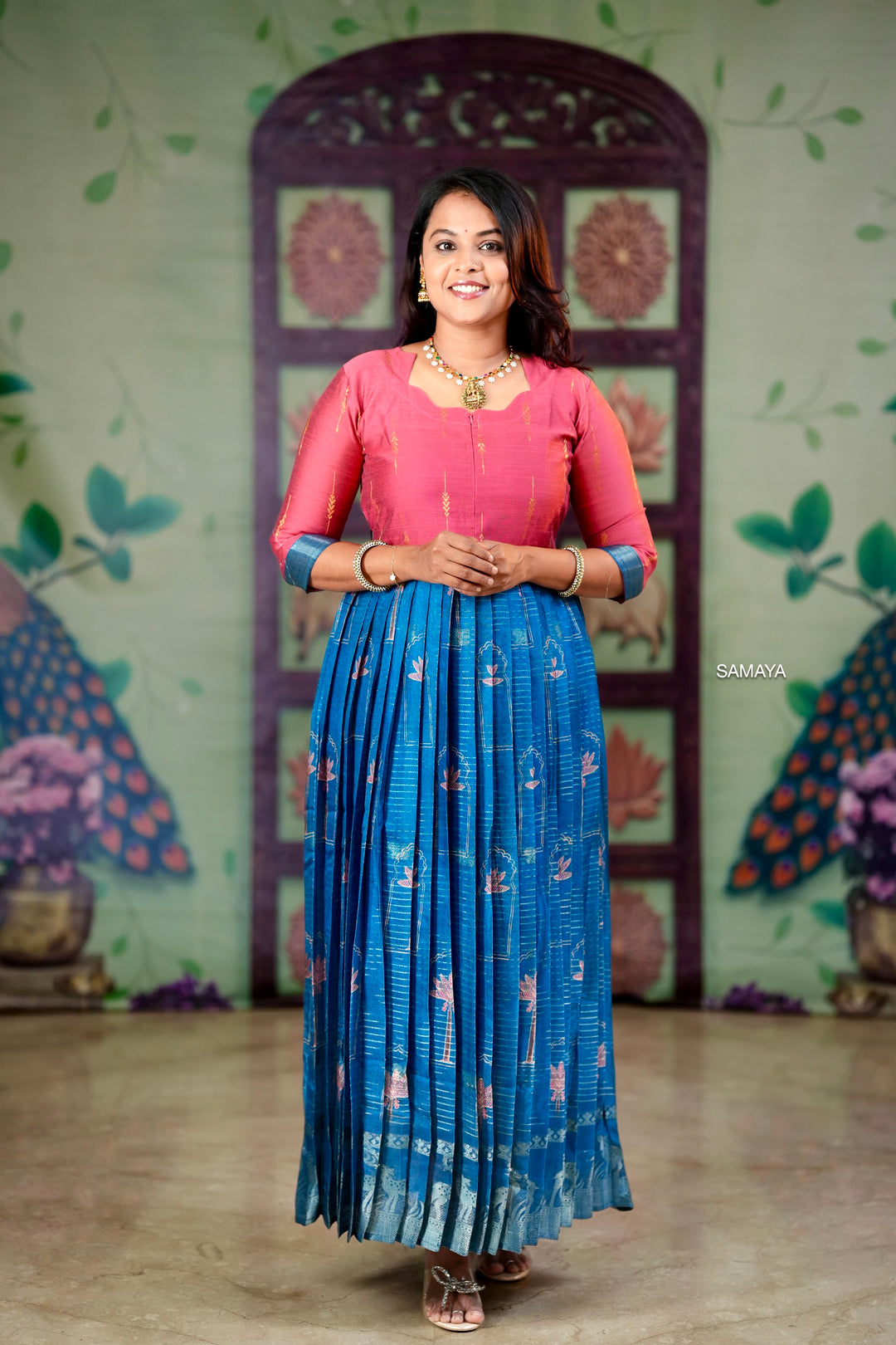 Pavilam festive  maxi dress with lining.