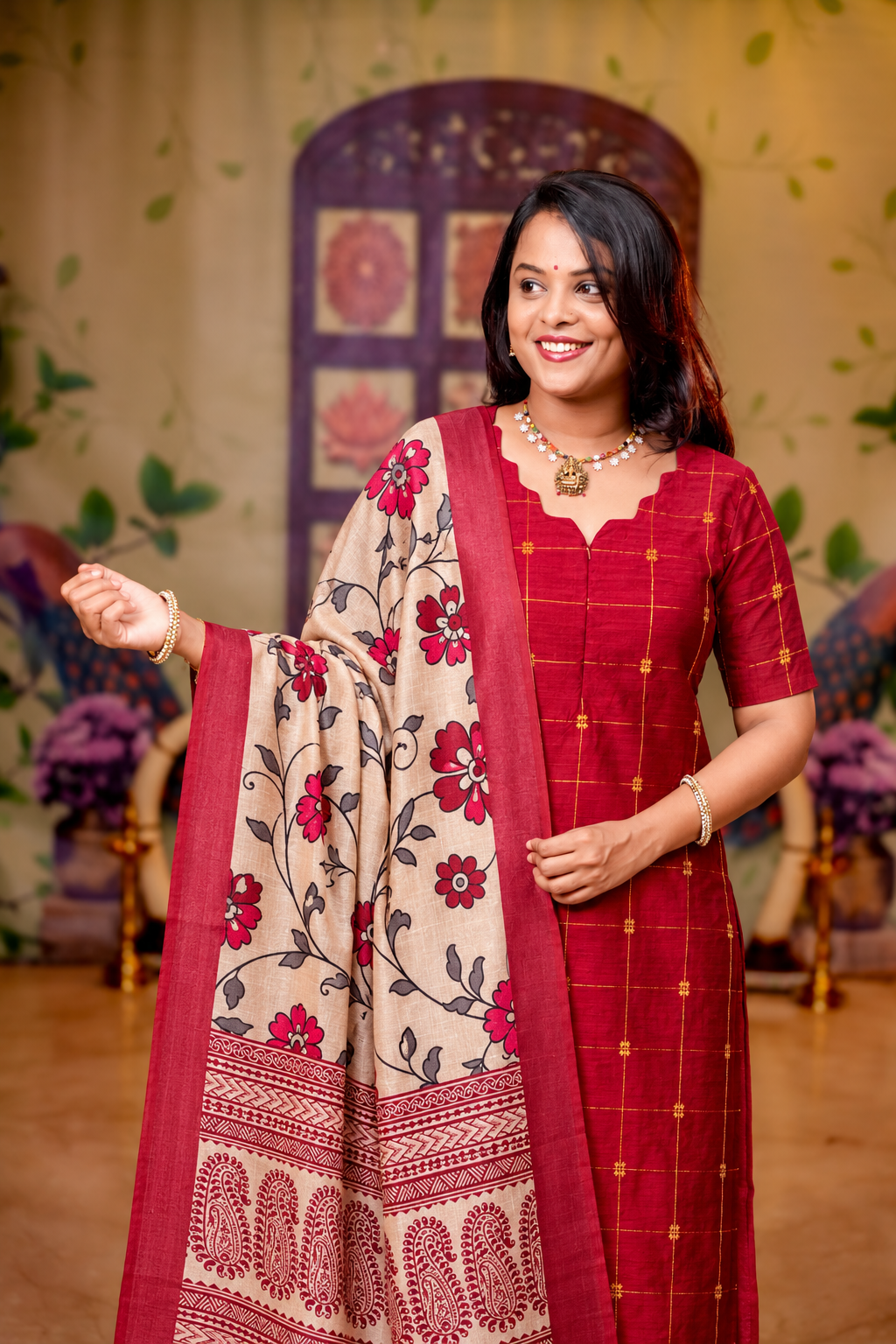 Rathi raw silk Kurta 3 piece set
