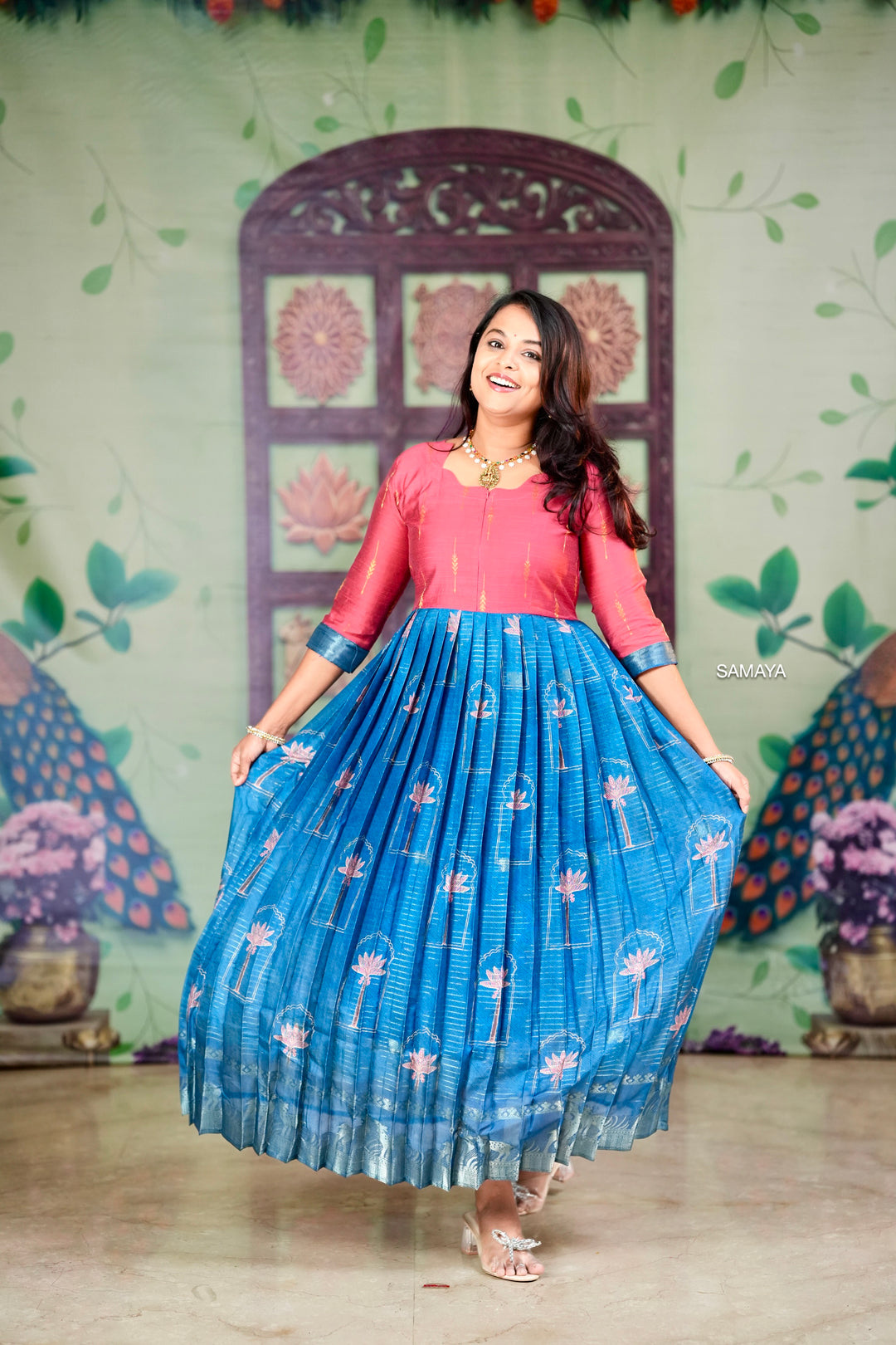 Pavilam festive  maxi dress with lining.