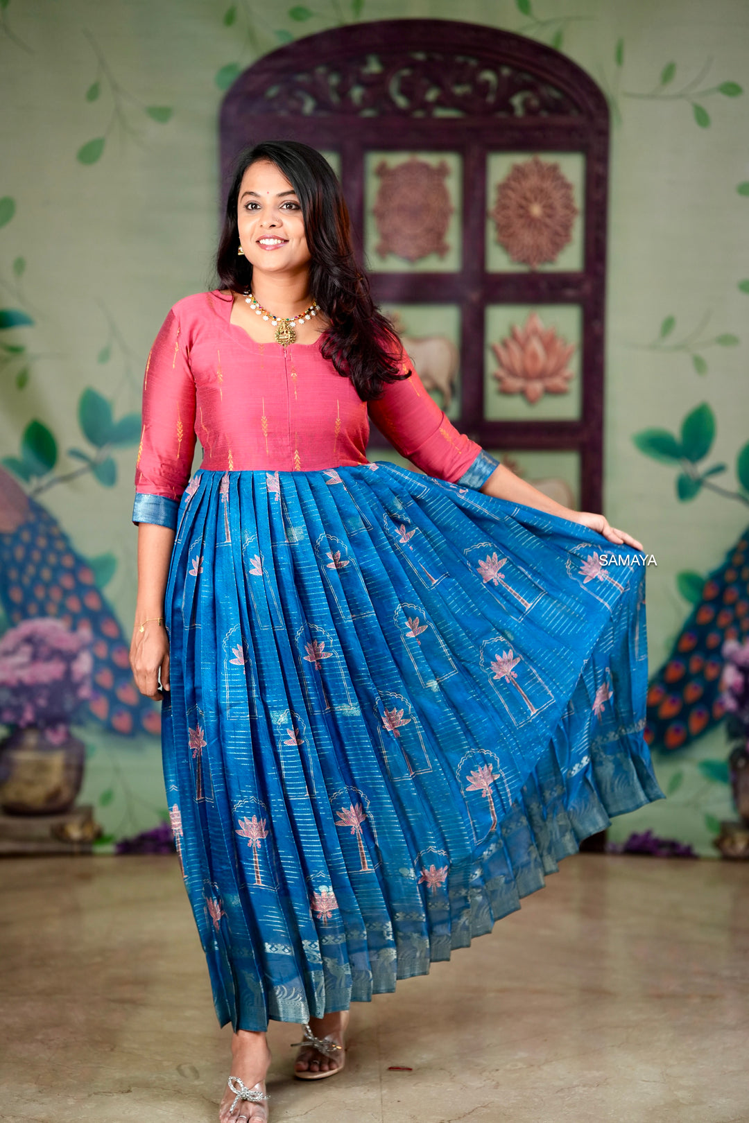 Pavilam festive  maxi dress with lining.