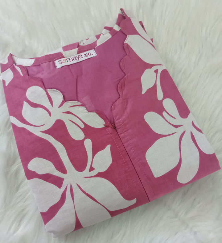 Mauve floral Casual Dress With Lining