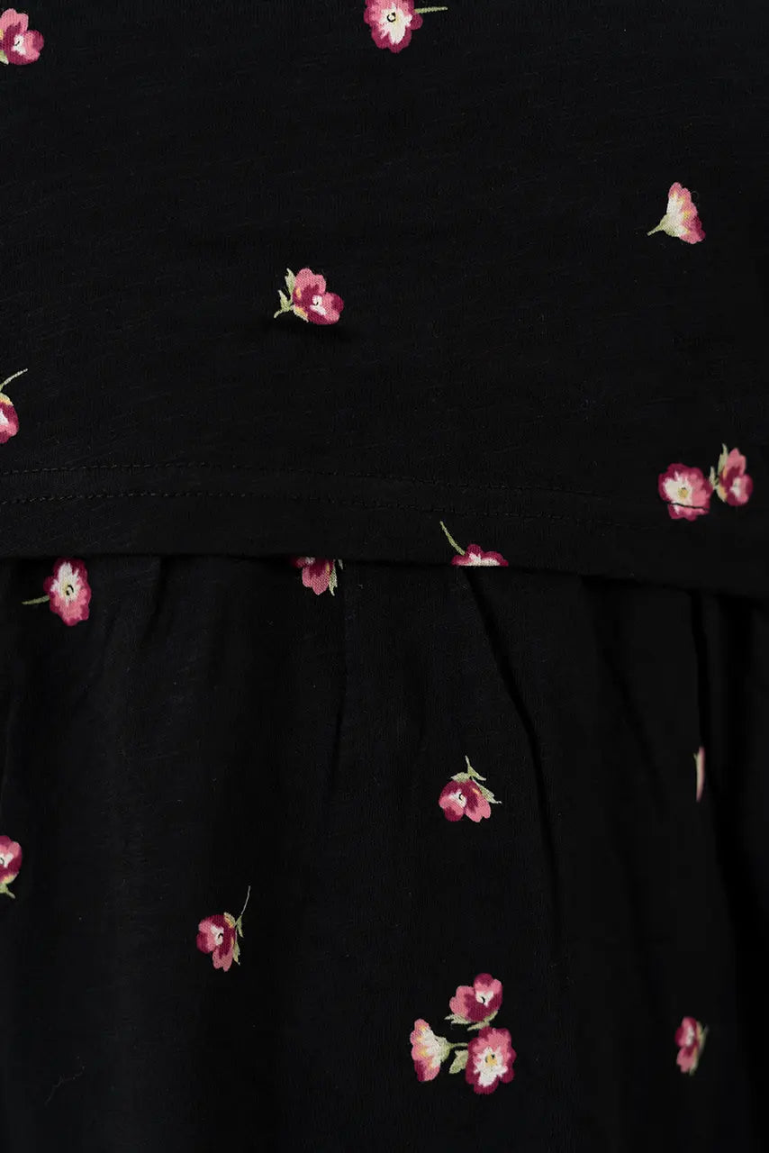 Midi Black Titan Light weight dress( Minor embroidery variation )