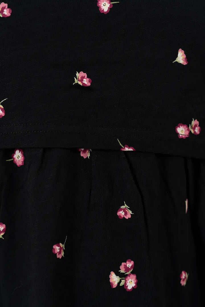 Midi Black Titan Light weight dress( Minor embroidery variation )