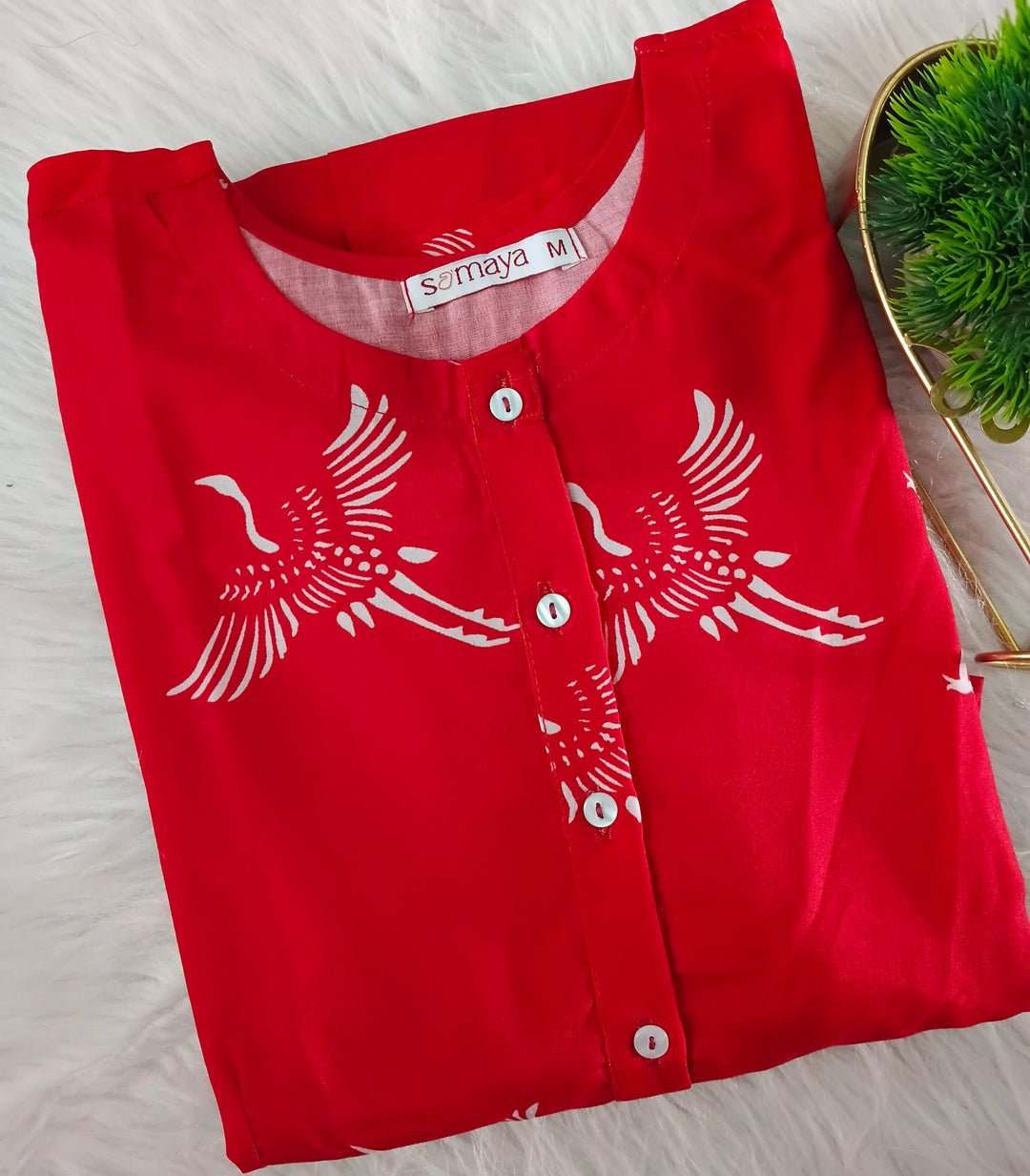 Crimson day to Night Dress Without Lining