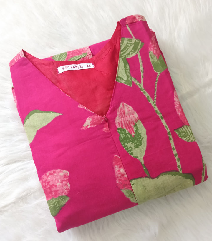 Pink Casual Dress With Lining