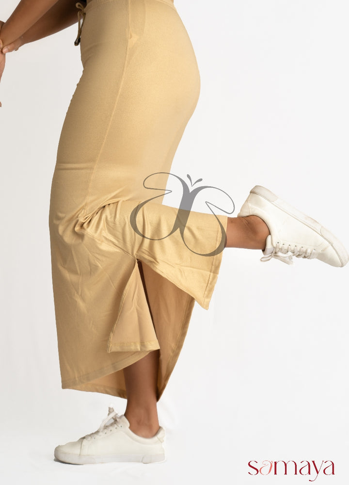 Gold Buttersoft Shimmer Sareeshaper ( Small stain that doesn’t affect overall look or wear — priced lower and a great deal ! )