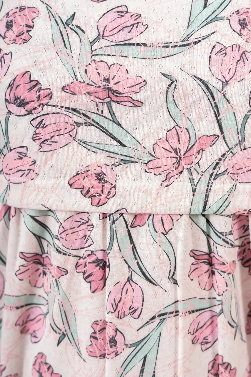 Midi White Garden Light Weight( Minor embroidery variation )